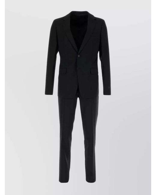 Prada Black Wool Blend Suit Back Vent for men