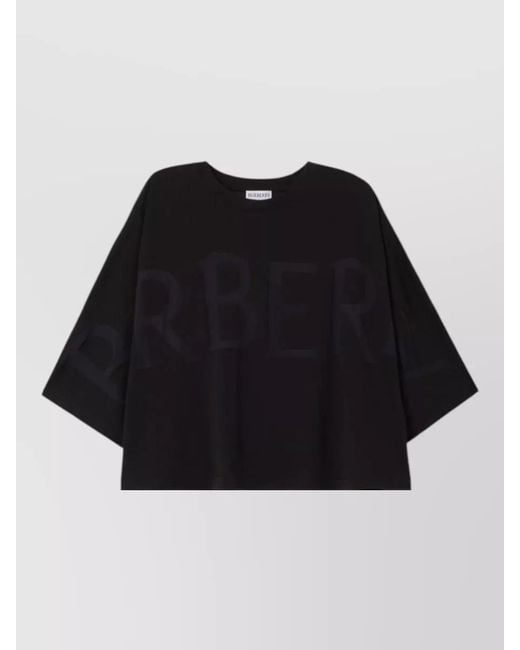 Burberry Black Logo Cotton Crew Neck Relaxed T-Shirt