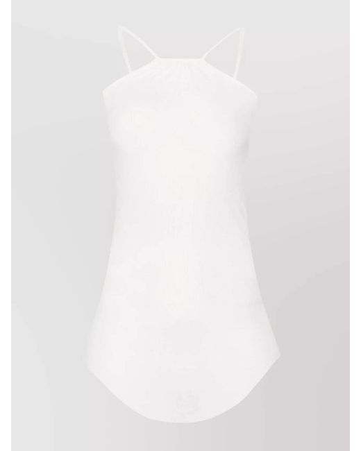 Rick Owens White Ribbed Tank Top