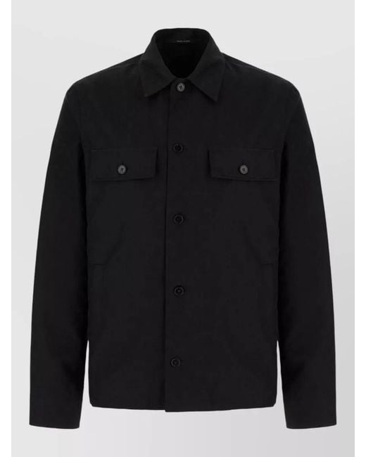 Gucci Black Cotton Jacket Long Sleeves Chest Pockets for men