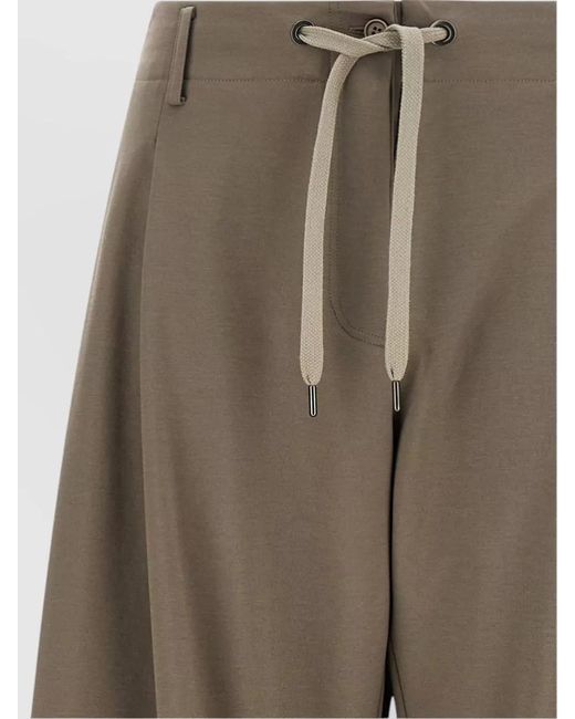 Brunello Cucinelli Multicolor Couture Tailored Cropped Wide Leg Pants