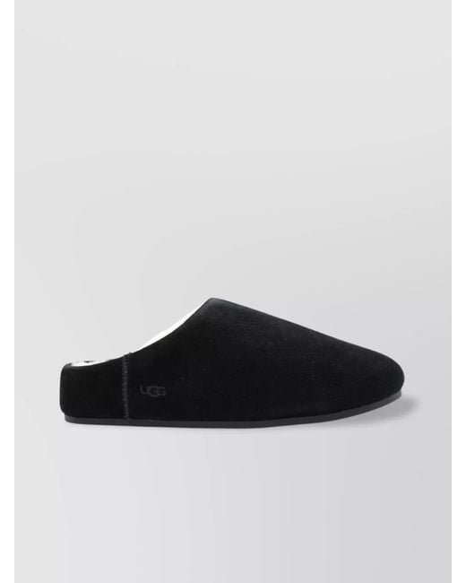 Ugg Black Suede Leather Elea Slippers