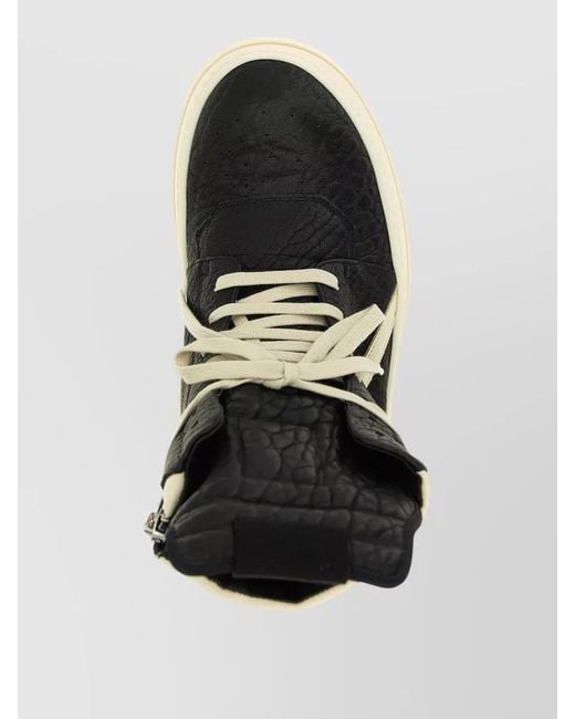 Rick Owens Black Geometric High Top Mega Bumper Sneakers for men