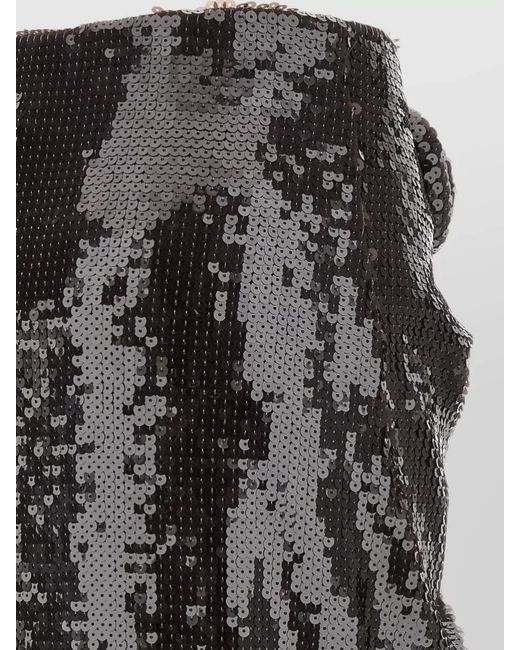 ROTATE BIRGER CHRISTENSEN Black Sequin Knot Skirt High Waist Design
