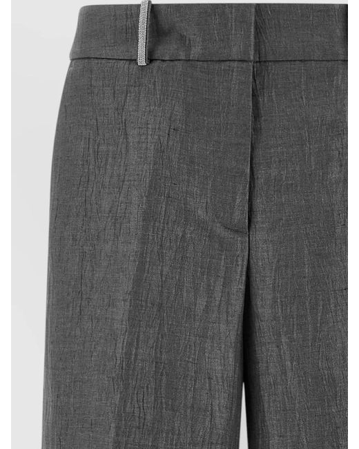 Peserico Gray Punto Luce Trousers Wide Leg Design