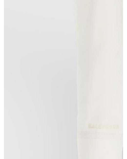 Balenciaga White Cropped Shirt Long Sleeves Buttoned Cuffs Collar