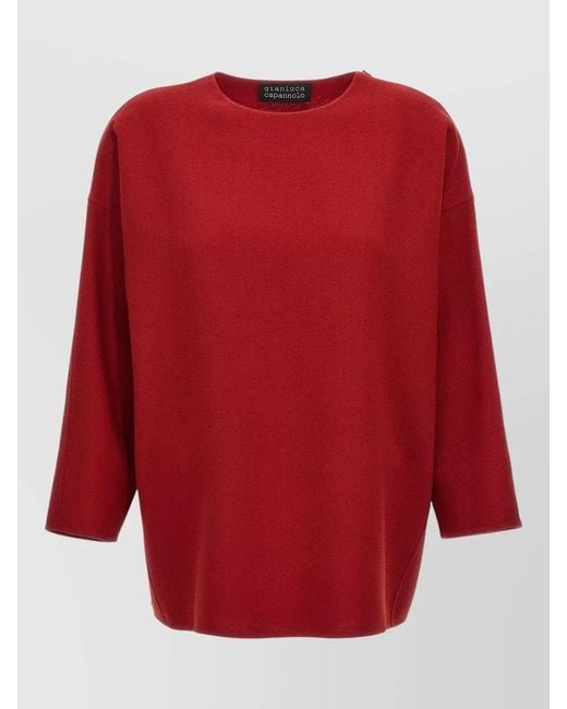 Gianluca Capannolo Red Bettina Top Three Quarter Sleeves Soft