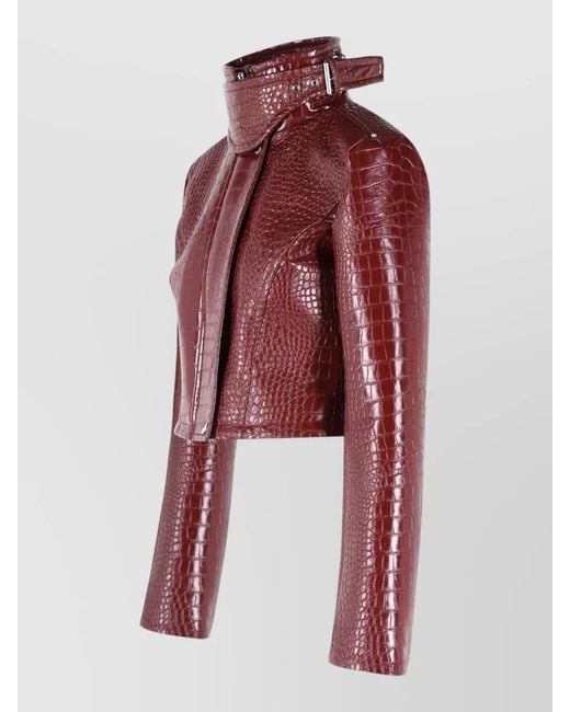 Sportmax Red Patent Leather Cropped Jacket