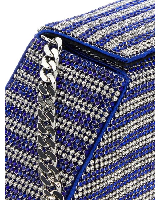 Kara Blue Crystal Mesh Rhinestone Clutch Bag