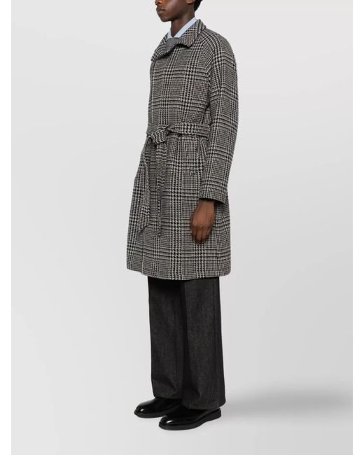 Tagliatore Gray Cashmere Single-Breasted Coat for men
