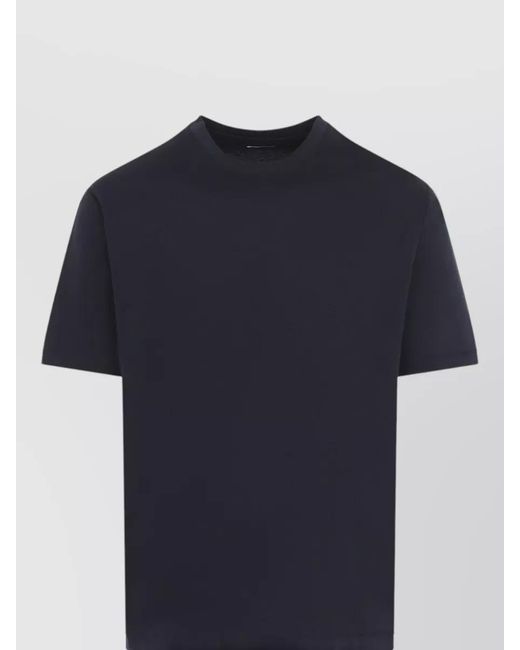 Kiton Blue Cotton Regular-Fit Crew-Neck Short-Sleeve T-Shirt for men