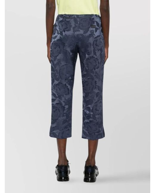 KENZO Blue Straight-Leg Cropped Trousers