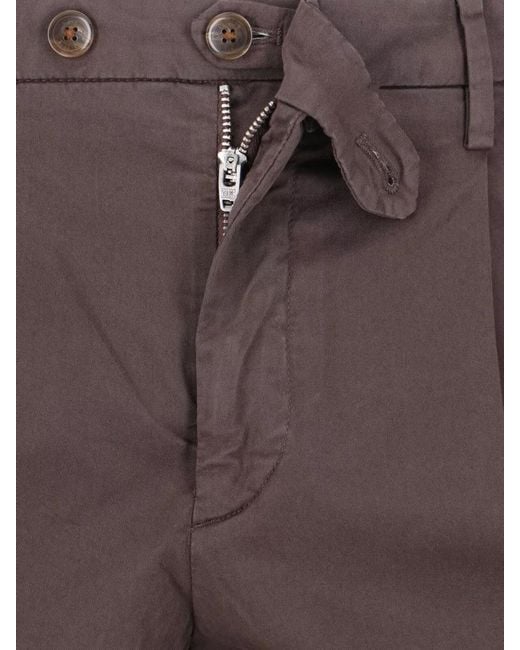 Briglia 1949 Brown Straight Pants Belt Loops Back Pockets for men