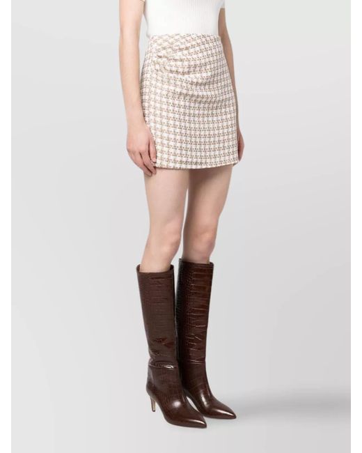 IRO Natural Gathered Tweed Mini Skirt