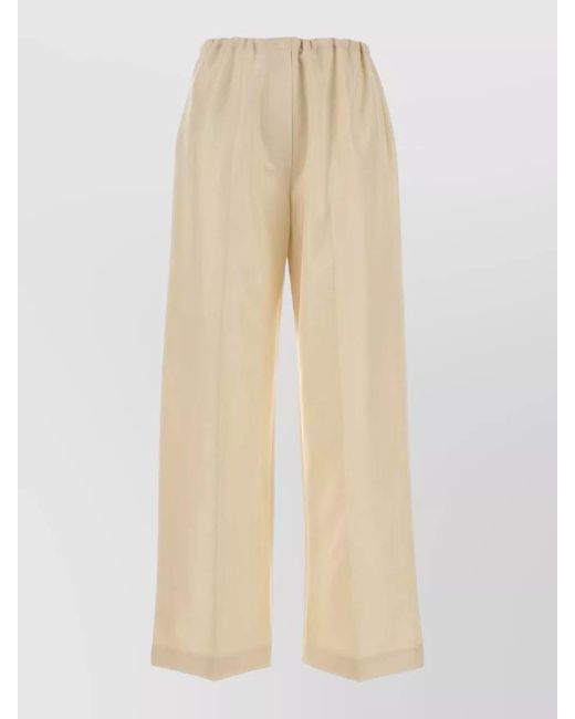 The Row Natural Silk Beta Pant Full Length Wide Leg