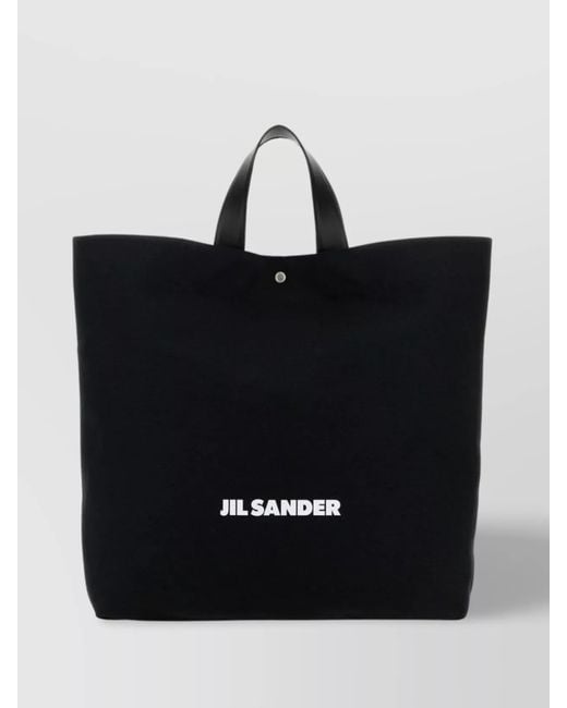 Jil Sander Black Market Tote Canvas Shoulder Bag