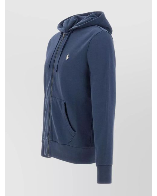 Polo Ralph Lauren Blue Cotton Zip-Up Hoodie for men