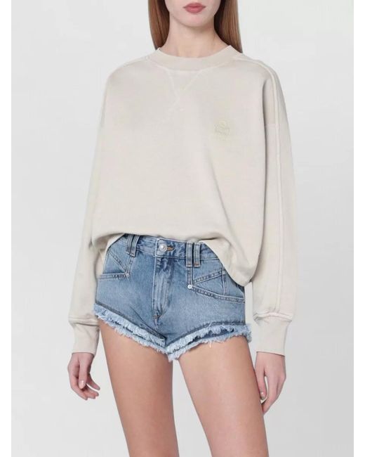 Isabel Marant Blue Cotton Crew Neck Sweatshirt