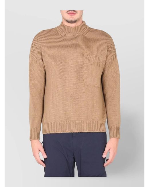 C P Company Blue Ribbed Turtleneck Jumper for men