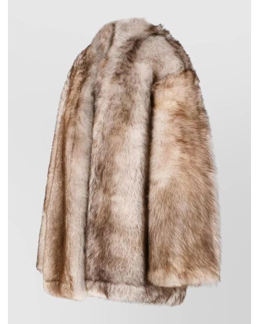 Salvatore Santoro Brown Sheepskin Faux Fur Coat Long Sleeves
