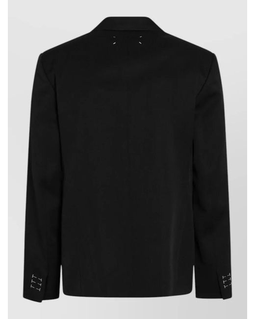 Maison Margiela Black Wool Single Breasted Coat for men