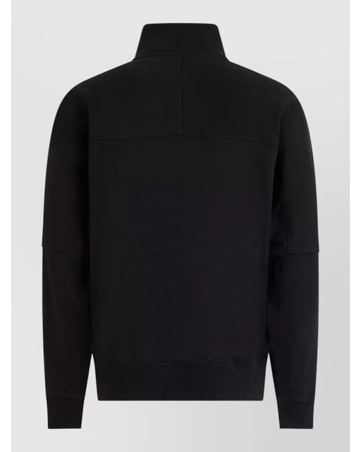Boss Black Cotton High-Collar Zip Sweatshirt for men