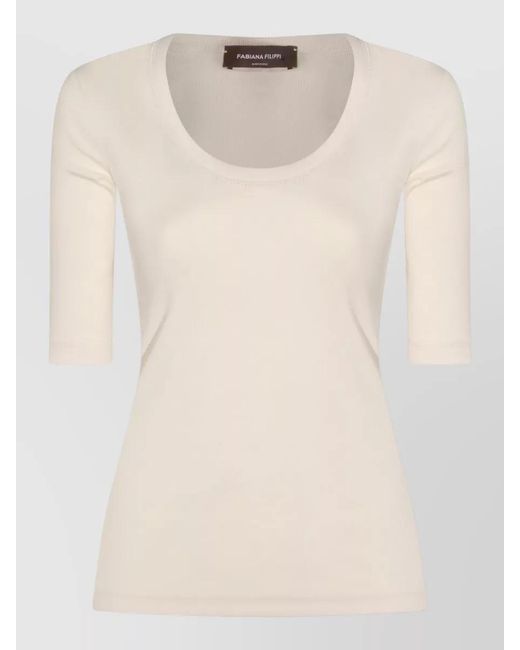 Fabiana Filippi Natural Cotton T-Shirt