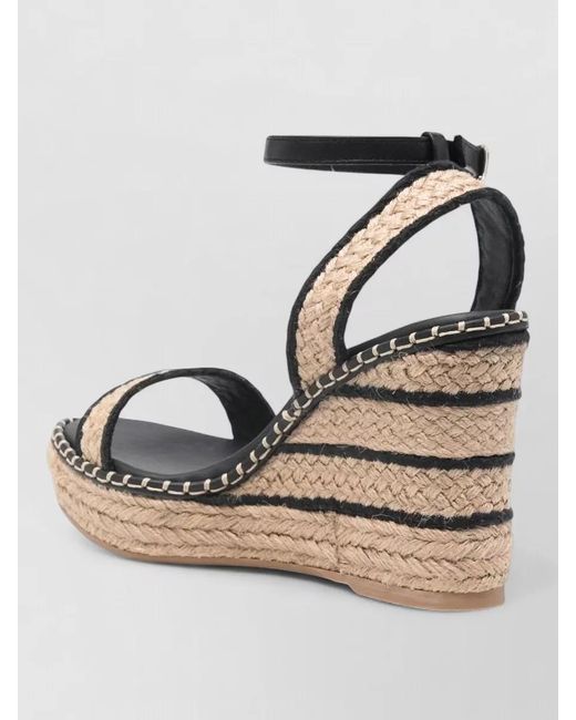 Castaner Metallic Leather Ankle-Strap Platform Wedge Espadrilles