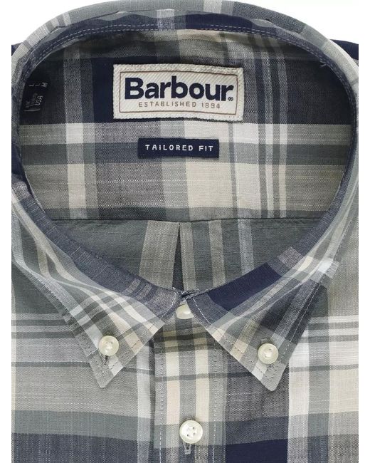 Barbour Gray Tartan Long-Sleeve Shirt for men