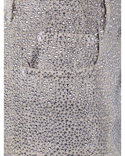 Golden Goose Deluxe Brand Gray Crystal-Embellished Denim Straight-Leg Trousers