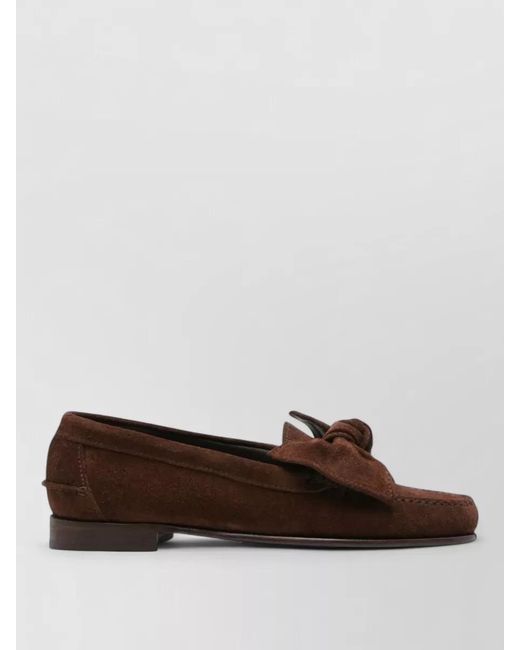Hereu Brown Suede Leather Loafers