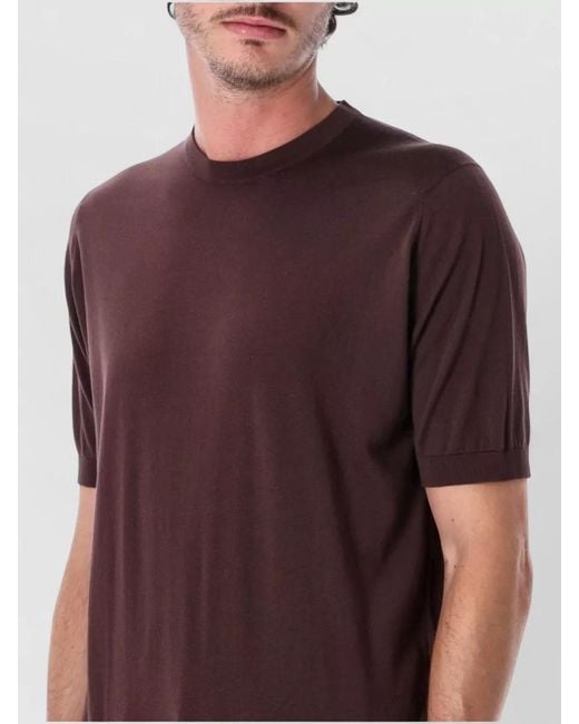 John Smedley Red Kempton Sea Island Cotton Crew T Shirt for men