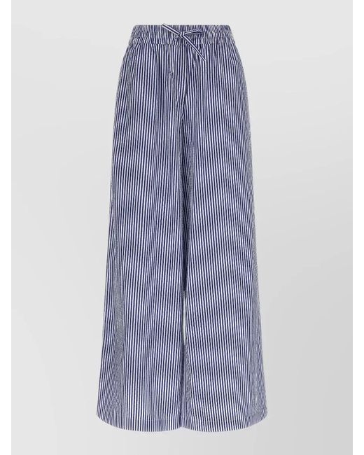 P.A.R.O.S.H. Purple Cashine Pants Striped Pattern Wide Leg Back Pocket