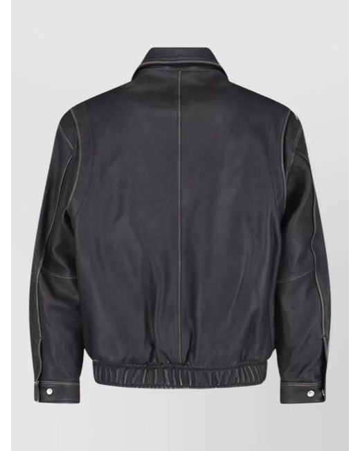 DUNST Black Buttoned Cuff Coat Point Collar Pockets
