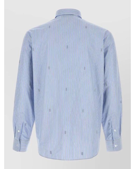 Gucci Blue Striped Cotton Poplin Regular-Fit Shirt for men