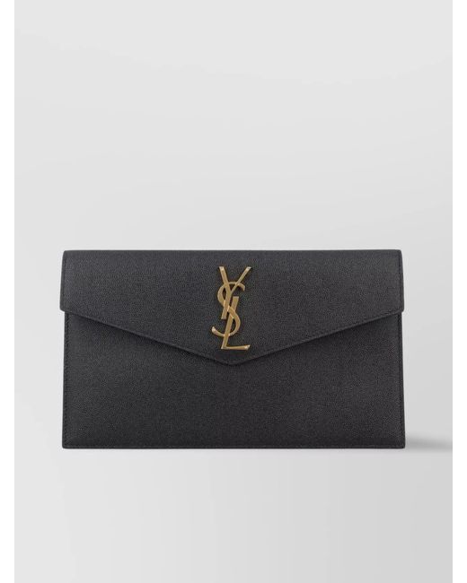Saint Laurent Black Medium Envelope Clutch Bag