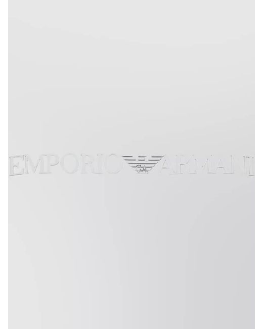 Emporio Armani White Cotton Logo T-Shirt for men