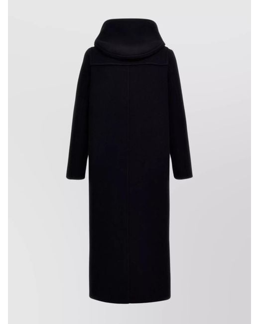 Prada Black Long Coat With Hood And Front Pockets for men