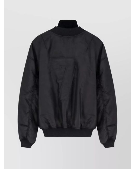 Ih Nom Uh Nit Black Padded Ribbed Nylon Bomber Jacket for men