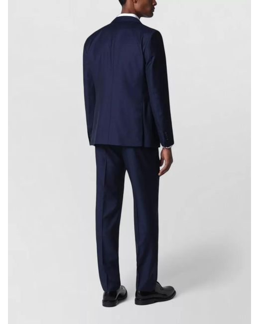Tagliatore Blue Wool Single Breasted Suit for men