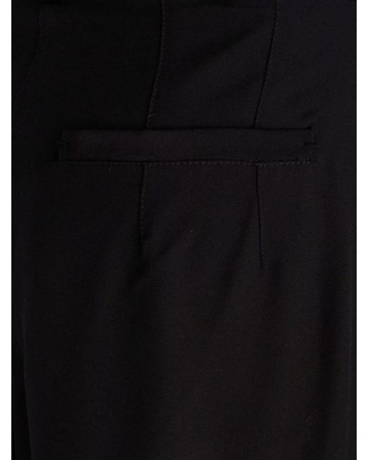Ferragamo Black Silk High-Rise Wide-Leg Trousers