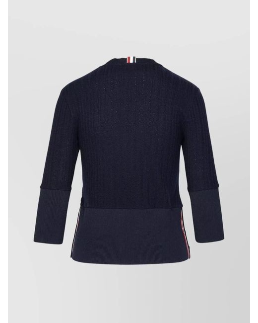 Thom Browne Blue Wool Sweater