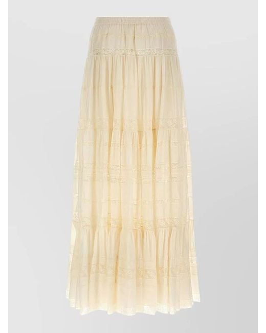 Ermanno Scervino Natural Cotton Lace Insert Full Skirt