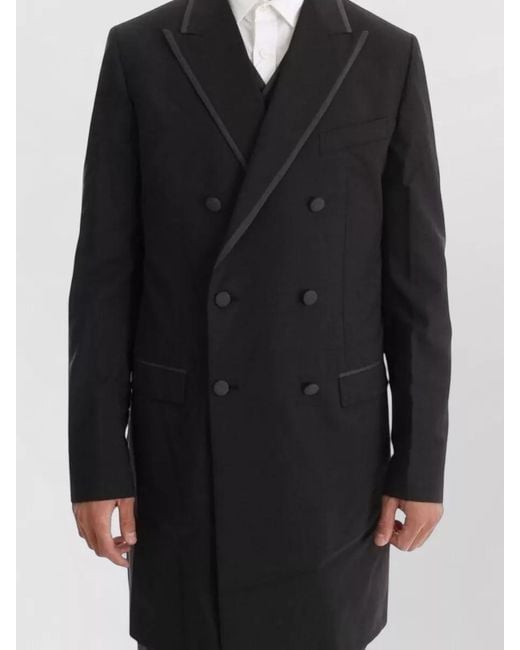 Dolce & Gabbana Black Wool Slim-Fit Double-Breasted Suit for men