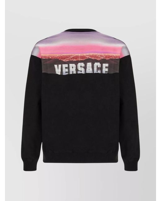 Versace Black Cotton Oversized Sweatshirt for men