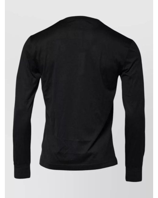 Dolce & Gabbana Black Silk Crew Neck Long Sleeve Pullover for men
