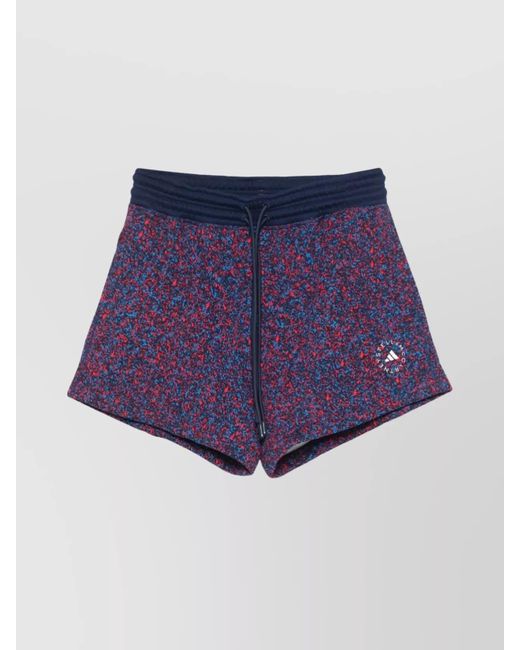 Adidas By Stella McCartney Blue Logo Cotton Knee-Length Shorts