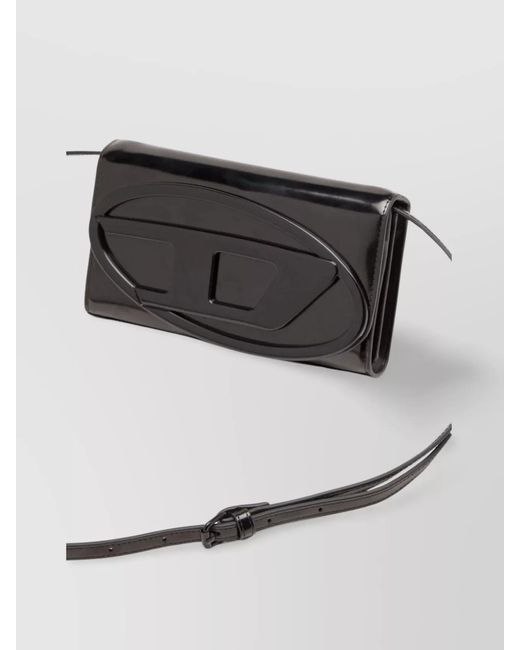 DIESEL Black 1Dr Mini Leather Clutch Bag