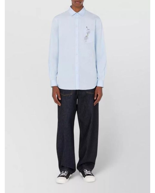 Moschino Blue Printed Shirt for men