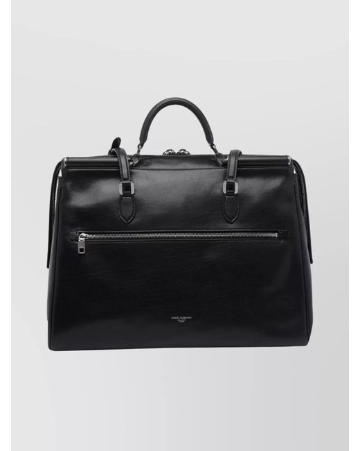 Dolce & Gabbana Black Leather Vittoria Shoulder Bag for men